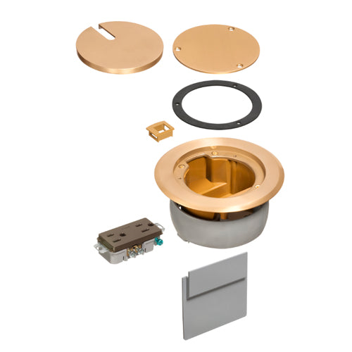 Arlington FLBC4560DMB, 1-Gang IN BOX Cover Kits with Low Voltage Divider, Brass, Plastic