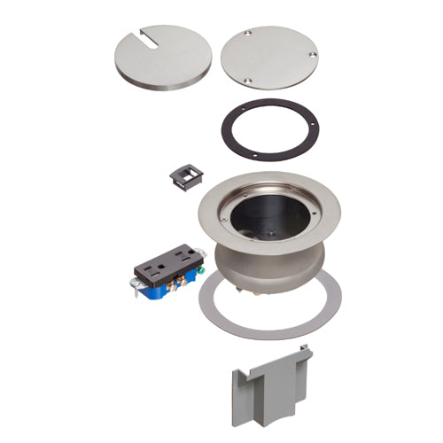 Arlington FLBC4580NL, 1-Gang, Metallic Recessed IN BOX® Cover Kits with Low Voltage Divider, Nickel