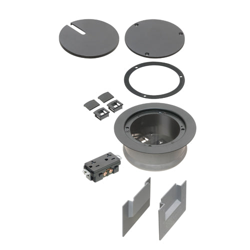 Arlington FLBC5540BL, Recessed Cover Kits for 5.5 Inch Concrete Floor Box, Zinc Cover, Steel Flange, Black