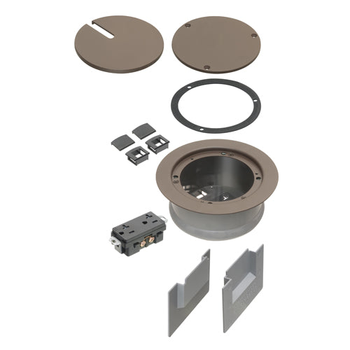 Arlington FLBC5540BR, Recessed Cover Kits for 5.5 Inch Concrete Floor Box, Zinc Cover, Steel Flange, Brown