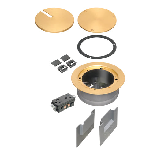 Arlington FLBC5540MB, Recessed Cover Kits for 5.5 Inch Concrete Floor Box, Brass