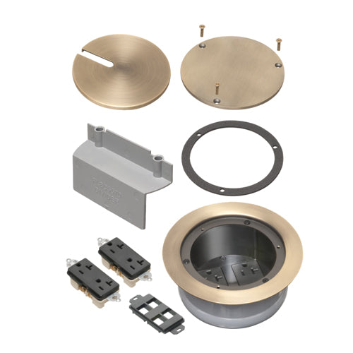 Arlington FLBC5570AB, Recessed Cover Kits with Two Receptacles for New Concrete, Antique Bronze