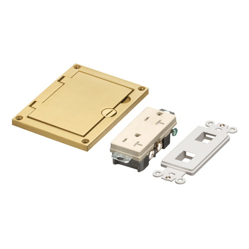 Arlington FLBC8501MB, Brass Single Gang Cover Kit With Flip Lid Cover