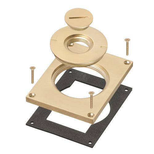 Arlington FLBC8503MB, Single Gang Cover Kits with Furniture Feed Inserts, Brass