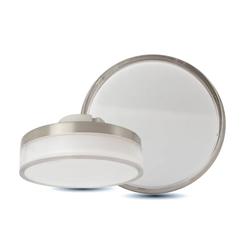 ORTECH FM2-WET-5-SN, 5" Solid-Built IP65 Weatherproof LED Flush Mount with Selectable CCT, 10W, 800 Lumens, 2700/3000/3500/4000/5000K, 120V Triac Dimming, 90CRI, Satin Nickel