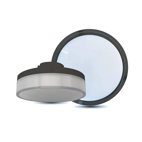 ORTECH FM2-WET-7-BK, 7" Solid-Built IP65 Weatherproof LED Flush Mount with Selectable CCT, 15W, 1200 Lumens, 2700/3000/3500/4000/5000K, 120V Triac Dimming, 90CRI, Black