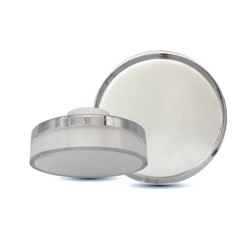 ORTECH FM2-WET-7-CH, 7" Solid-Built IP65 Weatherproof LED Flush Mount with Selectable CCT, 15W, 1200 Lumens, 2700/3000/3500/4000/5000K, 120V Triac Dimming, 90CRI, Chrome