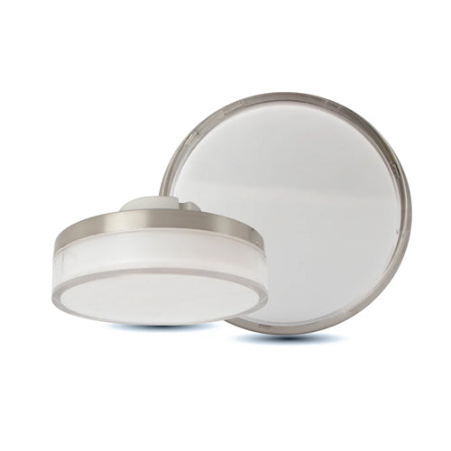 ORTECH FM2-WET-7-SN, 7" Solid-Built IP65 Weatherproof LED Flush Mount with Selectable CCT, 15W, 1200 Lumens, 2700/3000/3500/4000/5000K, 120V Triac Dimming, 90CRI, Satin Nickel