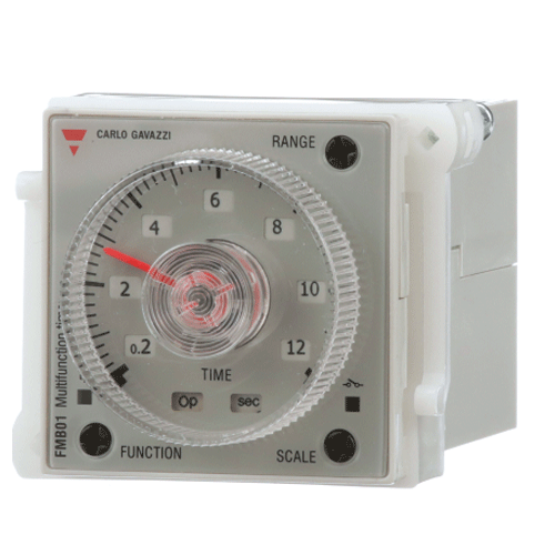 Carlo Gavazzi FMB01DW24, Multifunction Timer, 11 Pin, 0.5S-300Hrs, 8A DPDT Contact Output, Operates on 12-240VAC/DC