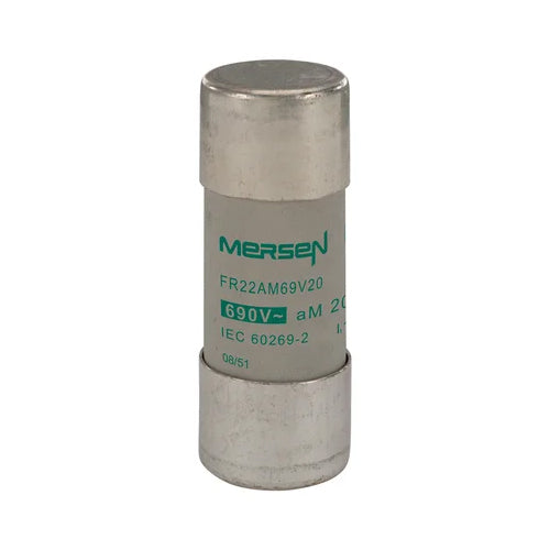 Mersen FR22AM69V20, aM Cylindrical Fuse-Links, Size 22x58mm, 690VAC, 20A