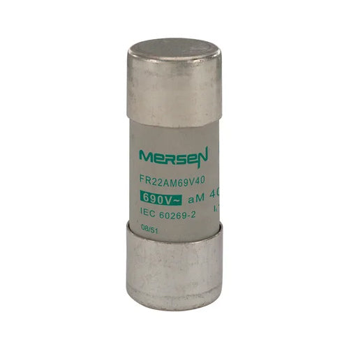 Mersen FR22AM69V40, aM Cylindrical Fuse-Links, Size 22x58mm, 690VAC, 40A