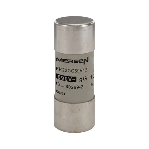 Mersen FR22GG69V12, gG Cylindrical Fuse-Links, Size 22x58mm, 690VAC/250VDC, 12A