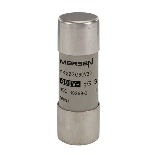 Mersen FR22GG69V32, gG Cylindrical Fuse-Links, Size 22x58mm, 690VAC/250VDC, 32A