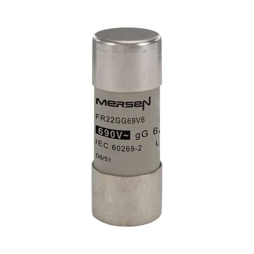 Mersen FR22GG69V6, gG Cylindrical Fuse-Links, Size 22x58mm, 690VAC/250VDC, 6A