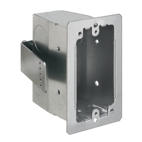 Arlington FSCB24, Steel Single Gang Box For Concrete Block Walls, 1/2" and 3/4" knockouts, Silver