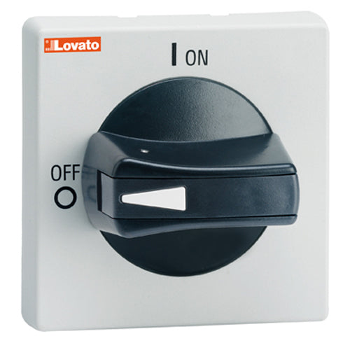 Lovato GAX63B, Door Coupling Padlockable Rotating Handle with Protruding Selector, Ring Fixing, For GA...A, GA016C...GA040C, GA063SC and GA...D, IP65 (TYPE 4X), 5mm/0.2'', Black