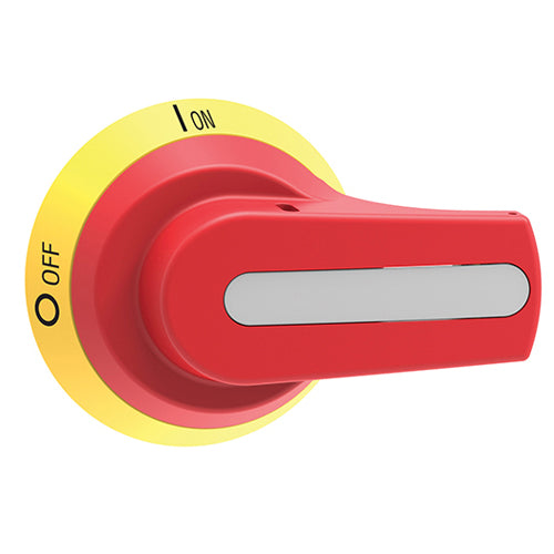 Lovato GAX66N, Door-Coupling Handle, Screw Fixing, 65mm/2.56'' LeverLength, Defeatable, Red/Yellow