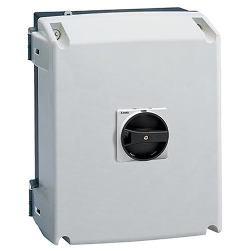 Lovato GAZ125BUL, Three-Pole Plastic Enclosured Switch Disconnector with Rotating Black Handle, UL/CSA Type 4/4X, 125A, Enclosure Dimensions: 220x280x170mm/8.7x11x6.7''