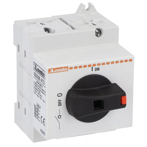 Lovato GD025AT2, Switch Disconnector for Photovoltaic Applications, Direct Operating Version, Complete with Black Handle, 25A