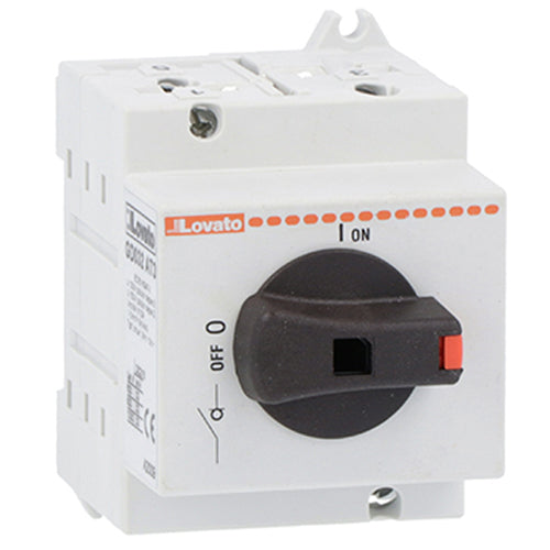 Lovato GD032AT3, Switch Disconnector for Photovoltaic Applications, Direct Operating Version, Complete with Black Handle, 32A
