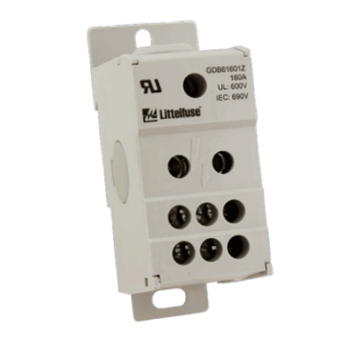 Littelfuse GDB Series 200A Global Touch-Safe Distribution Block, Openings Per Pole: #8-3/0, 1-Pole, 600Vac/dc, GDBAD451Z