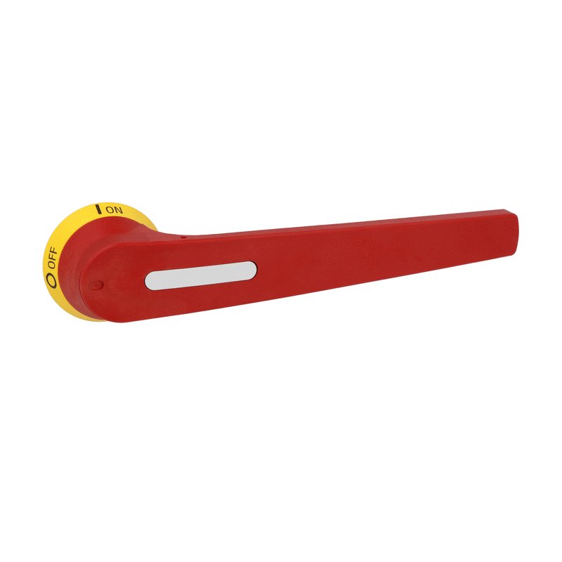 Lovato GLX64, Door Coupling Padlockable Handle for GL1001...GL2000, Screw Fixing, 259mm Lever Length Pistol Handle - Defeatable (Req. UL508A), Red/Yellow, Ø10mm, IP66, IP69K and NEMA 4X