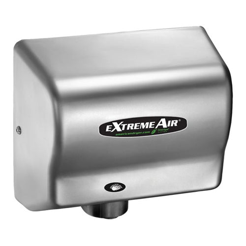 World Dryer GXT9-SS, eXtremeAir GXT Series High-Speed Compact Hand Dryer, 120-240V, Automatic Operation, Surface Mounted, Stainless Steel, Brushed