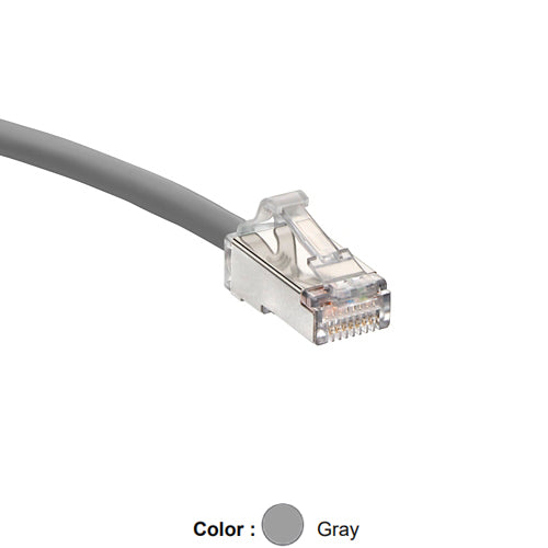 Leviton H6A10-20S, Cat 6A Small Diameter High-Flex Patch Cord, 20 ft (6.1 m), Gray