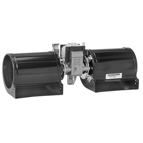 Rotom HB-RB38, Skeleton Fireplace Blower, Shaded Pole, 53 Watts, 115 CFM, 1/2400 Spd/RPM, 115 Volts, 0.92 Amps, CW Rotation, 3''×4'' Wheel, Ball Bearing