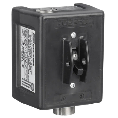 Hubbell HBL1389MQR, Motor Quick Disconnect Switch with One Pre-Wired LINKOSITY Female Receptacle (Load Side), 30A 600V AC, 3-Pole, Nema 1 Non-Metallic Enclosure