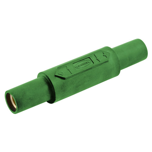 Hubbell HBL15DFGN, Series 15 Single Pole, Gender Reversing Devices, Double Female Coupler (Female-Female), 150A 600V AC/DC, Green