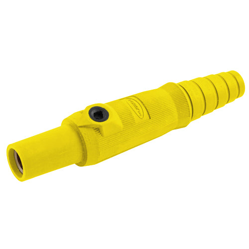 Hubbell HBL15FY, Series 15 Single Pole, Femal Inline Plug, 150A 600V AC/DC, Thermoplastic Elastomer, Cable Size #8-#2 AWG, Yellow