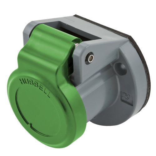 Hubbell HBL15NCGN, Weather Protective Cover for Series 15, Use with Stud Type or Double Set Screw Receptacles, Green