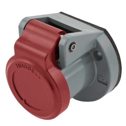 Hubbell HBL15NCR, Weather Protective Cover for Series 15, Use with Stud Type or Double Set Screw Receptacles, Red