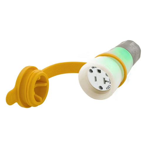 Hubbell HBL15W33AWC, Watertight Straight Blade Female Connectors, 20A 125V, 5-20R, 2-Pole 3-Wire Grounding, Clear