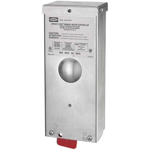 Hubbell HBL16R92D, Circuit-Lock Red Slide Disconnect Switch, NEMA 3R Aluminum Enclosure, 60A, 2-Pole