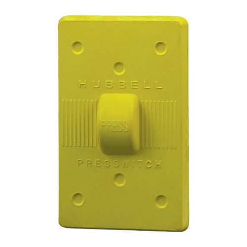 Hubbell HBL17CM50, Weatherproof Wallplates for PresSwitch Switches, Fits FS/FD and Standard Boxes, Yellow