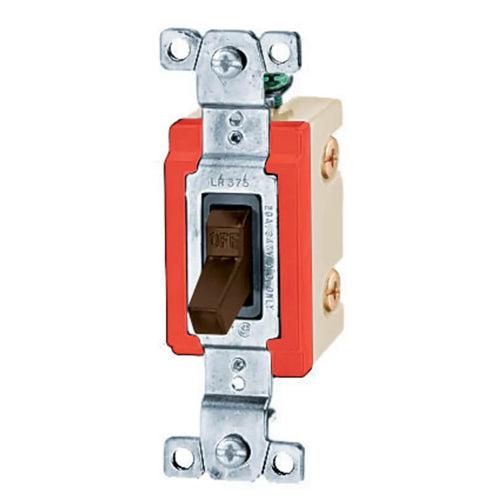 Hubbell HBL18223CN, Extra Heavy Duty Industrial Series, Toggle Switch, Three Way, 20A, 347VAC, Brown