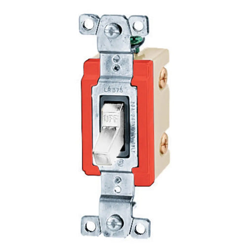 Hubbell HBL18223WCN, Extra Heavy Duty Industrial Series, Toggle Switch, Three Way, 20A, 347VAC, White