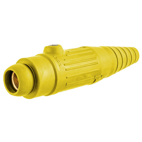 Hubbell HBL18300FY, Series 18 Single Pole, Female Inline Plug, 300A 600V AC/DC, Thermoplastic Elastomer, Yellow