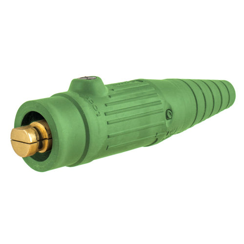 Hubbell HBL18300MGN, Series 18 Single Pole, Male Inline Plug, 300A 600V AC/DC, Thermoplastic Elastomer, Green