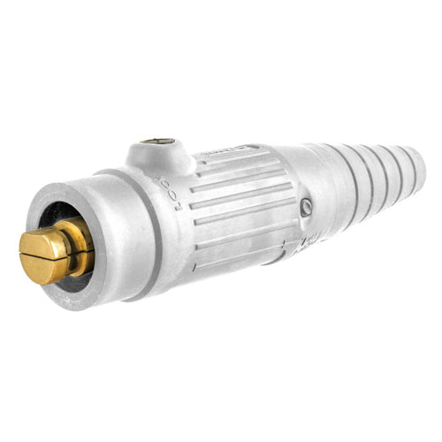 Hubbell HBL18300MW, Series 18 Single Pole, Male Inline Plug, 300A 600V AC/DC, Thermoplastic Elastomer, White