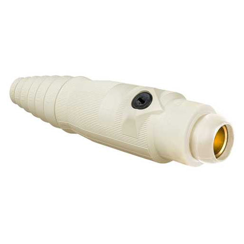 Hubbell HBL18400FW, Series 18 Single Pole, Female Inline Plug, 400A 600V AC/DC, Thermoplastic Elastomer, White