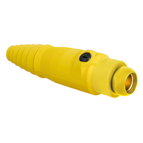 Hubbell HBL18400FY, Series 18 Single Pole, Female Inline Plug, 400A 600V AC/DC, Thermoplastic Elastomer, Yellow