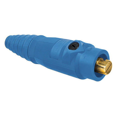 Hubbell HBL18400MBL, Series 18 Single Pole, Male Inline Plug, 400A 600V AC/DC, Thermoplastic Elastomer, Blue