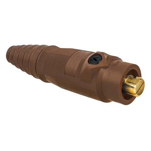 Hubbell HBL18400MBN, Series 18 Single Pole, Male Inline Plug, 400A 600V AC/DC, Thermoplastic Elastomer, Brown