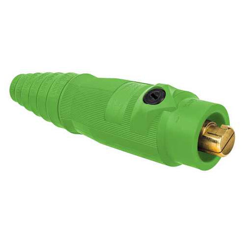 Hubbell HBL18400MGN, Series 18 Single Pole, Male Inline Plug, 400A 600V AC/DC, Thermoplastic Elastomer, Green