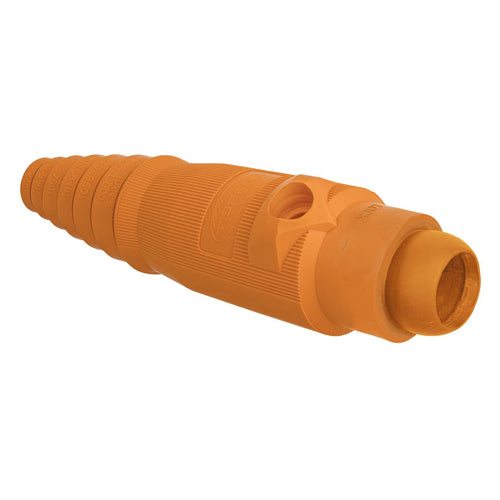 Hubbell HBL18MBO, Replacement Body for Series 18 Single Pole Male Inline Plug, Thermoplastic Elastomer, Orange