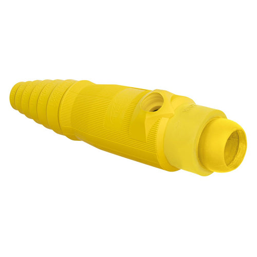 Hubbell HBL18MBY, Replacement Body for Series 18 Single Pole Male Inline Plug, Thermoplastic Elastomer, Yellow