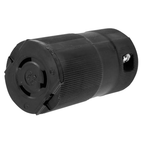 Hubbell HBL2313VBK, Valise Female Connector Bodies, Black Nylon, 20A 125V, L5-20R, 2-Pole 3-Wire Grounding